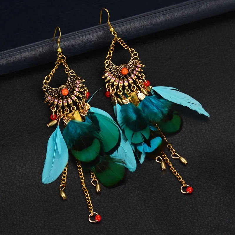 ZHIMO Fashion Ethnic Tassel Design Earrrings Colorful Beads Drop Earrings Vintage Waterdrop Feather Women Dangle Earrings
ZHIMO Fashion Ethnic Tassel Design Earrrings Colorful Beads Drop Earrings Vintage Waterdrop Feather Women Dangle Earrings