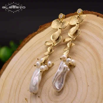 GLSEEVO Original Design Long Tassel Dangle Earrings For Women Natural Fresh Water Baroque Gray Pearl Drop Earring Brincos GE0318
GLSEEVO Original Design Long Tassel Dangle Earrings For Women Natural Fresh Water Baroque Gray Pearl Drop Earring Brincos GE0318