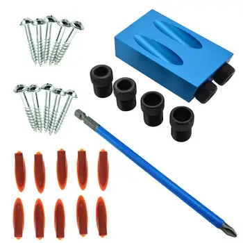 Woodworking Pocket Hole Jig Kit 6/8/10mm Angle Drill Guide Set Hole Puncher Locator Jig Drill Bit Set For DIY Carpentry Tool
Woodworking Pocket Hole Jig Kit 6/8/10mm Angle Drill Guide Set Hole Puncher Locator Jig Drill Bit Set For DIY Carpentry Tool
