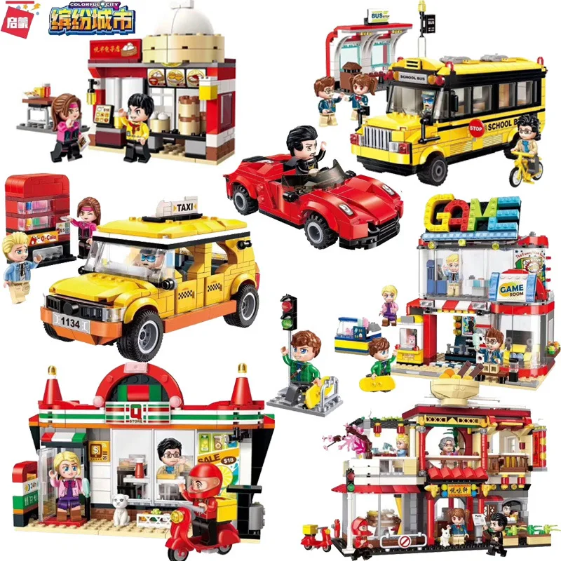 New figure ENLIGHTEN Colorful city series building blocks toy house building sightseeing taxi man doll boy assembling gift
New figure ENLIGHTEN Colorful city series building blocks toy house building sightseeing taxi man doll boy assembling gift