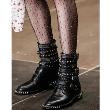 Punk Style Buckle Rivet Studded Ankle Boots Women Designers motorcycle Martin Boots Runway super high heels wedges shoes Women
Punk Style Buckle Rivet Studded Ankle Boots Women Designers motorcycle Martin Boots Runway super high heels wedges shoes Women