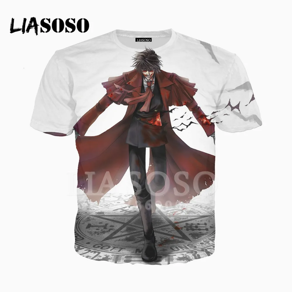 

LIASOSO 3D Print Men Women Anime Hellsing Alucard O-neck Tshirt Summer T-shirt Pullover Harajuku Casual Youth Adult Top X1904
