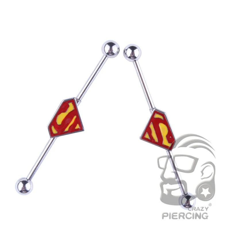 1PC 2018 Fashion Punk Jewelry Color Superman Ear Industrial Piercing Earrings Simple Style Ears Charm Earrings For Women Men
1PC 2018 Fashion Punk Jewelry Color Superman Ear Industrial Piercing Earrings Simple Style Ears Charm Earrings For Women Men