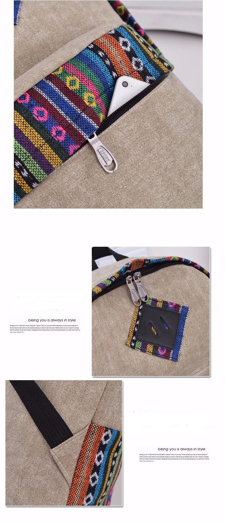 Canvas Backpack School Girls Backpack
