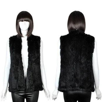 GTC129 womens new style black sleeveless turn-down collar knitting rabbit fur vest trimming gilets waistcoat for ladies
GTC129 womens new style black sleeveless turn-down collar knitting rabbit fur vest trimming gilets waistcoat for ladies
