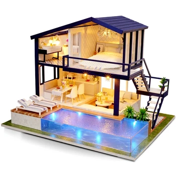 DollHouse Wooden Furniture Diy House Miniature Box Puzzle Assemble 3D Miniaturas Doll house Kits Toys For Children Birthday D96
DollHouse Wooden Furniture Diy House Miniature Box Puzzle Assemble 3D Miniaturas Doll house Kits Toys For Children Birthday D96