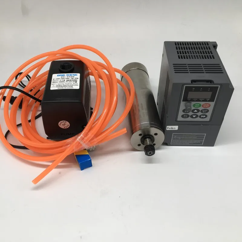 4.5KW 220v ER20 24000rpm 100mm Water Cooled Spindle Motor + 5.5kw inverter VFD+75W water pump kit For CNC Engraving Router
4.5KW 220v ER20 24000rpm 100mm Water Cooled Spindle Motor + 5.5kw inverter VFD+75W water pump kit For CNC Engraving Router