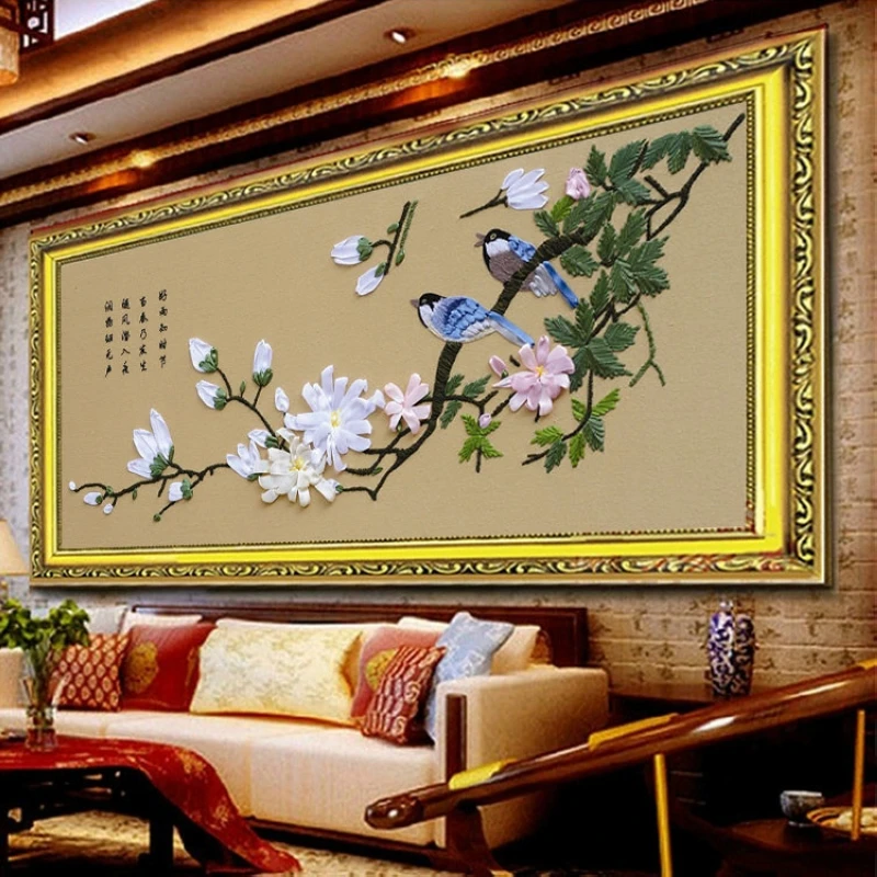 DIY 3D Ribbon Embroidery cross stitch kits sets handmade needlework / Birds and flowers paintings Room Wall Decor art picture
DIY 3D Ribbon Embroidery cross stitch kits sets handmade needlework / Birds and flowers paintings Room Wall Decor art picture