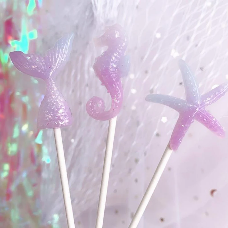 3 Pcs Kawaii Mermaid Tail Hippocampus Starfish Resin Cupcake Topper Sea Animals Party Birthday Shower Birthday Cake Decor
3 Pcs Kawaii Mermaid Tail Hippocampus Starfish Resin Cupcake Topper Sea Animals Party Birthday Shower Birthday Cake Decor