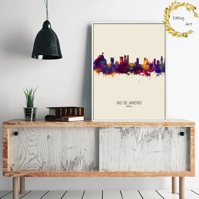 Brazil Sao Paulo and Rio de Janeiro Skyline City Map Modern watercolor Canvas Art Print Wall Pictures for Living Room No Frame
Brazil Sao Paulo and Rio de Janeiro Skyline City Map Modern watercolor Canvas Art Print Wall Pictures for Living Room No Frame