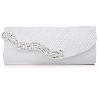 Evening Bag Satin surface with Fold
