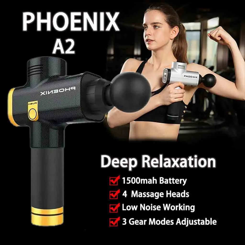 Phoenix A2 Massage Tool Percussion Massager Muscle Vibrating Relaxing Machine Deep tissue muscle massager with carrying bag
Phoenix A2 Massage Tool Percussion Massager Muscle Vibrating Relaxing Machine Deep tissue muscle massager with carrying bag