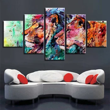 HD Prints Canvas Wall Art Poster 5 Pieces Watercolor Lions Couple Paintings Colourful Abstract Pictures Home Decor Modular Frame
HD Prints Canvas Wall Art Poster 5 Pieces Watercolor Lions Couple Paintings Colourful Abstract Pictures Home Decor Modular Frame