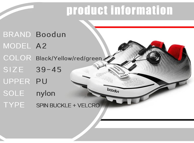 BOODUN Men's Cycling Shoes Road Bike Shoes Mountain Bike Bicycle MTB Shoes Reflective Cycle Sneaker Triathlon Racing Shoe