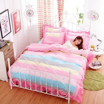 Pink Lace Korean Bedding Set 4pcs Bedspread Beautiful Princess Style Girls Queen King Size Good Quality Bed Sheet Duvet Cover
Pink Lace Korean Bedding Set 4pcs Bedspread Beautiful Princess Style Girls Queen King Size Good Quality Bed Sheet Duvet Cover