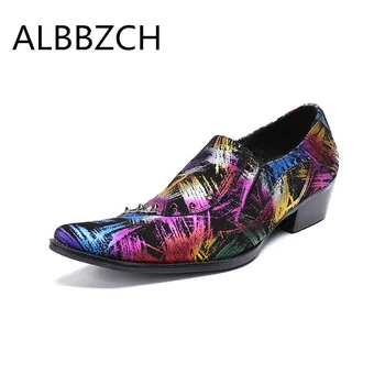 Pointed toe printing leather mens career work shoes men loafers slip on luxury party shoes men high heels plus size 37 46 US5-12
Pointed toe printing leather mens career work shoes men loafers slip on luxury party shoes men high heels plus size 37 46 US5-12
