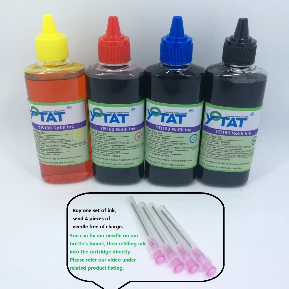 YOTAT 4×100ml Refill Ink for Brother LC161 LC163 LC563 LC569 LC567 LC565 LC583 LC589 LC585 LC509 LC505 LC529 LC525 LC539 LC525
YOTAT 4×100ml Refill Ink for Brother LC161 LC163 LC563 LC569 LC567 LC565 LC583 LC589 LC585 LC509 LC505 LC529 LC525 LC539 LC525