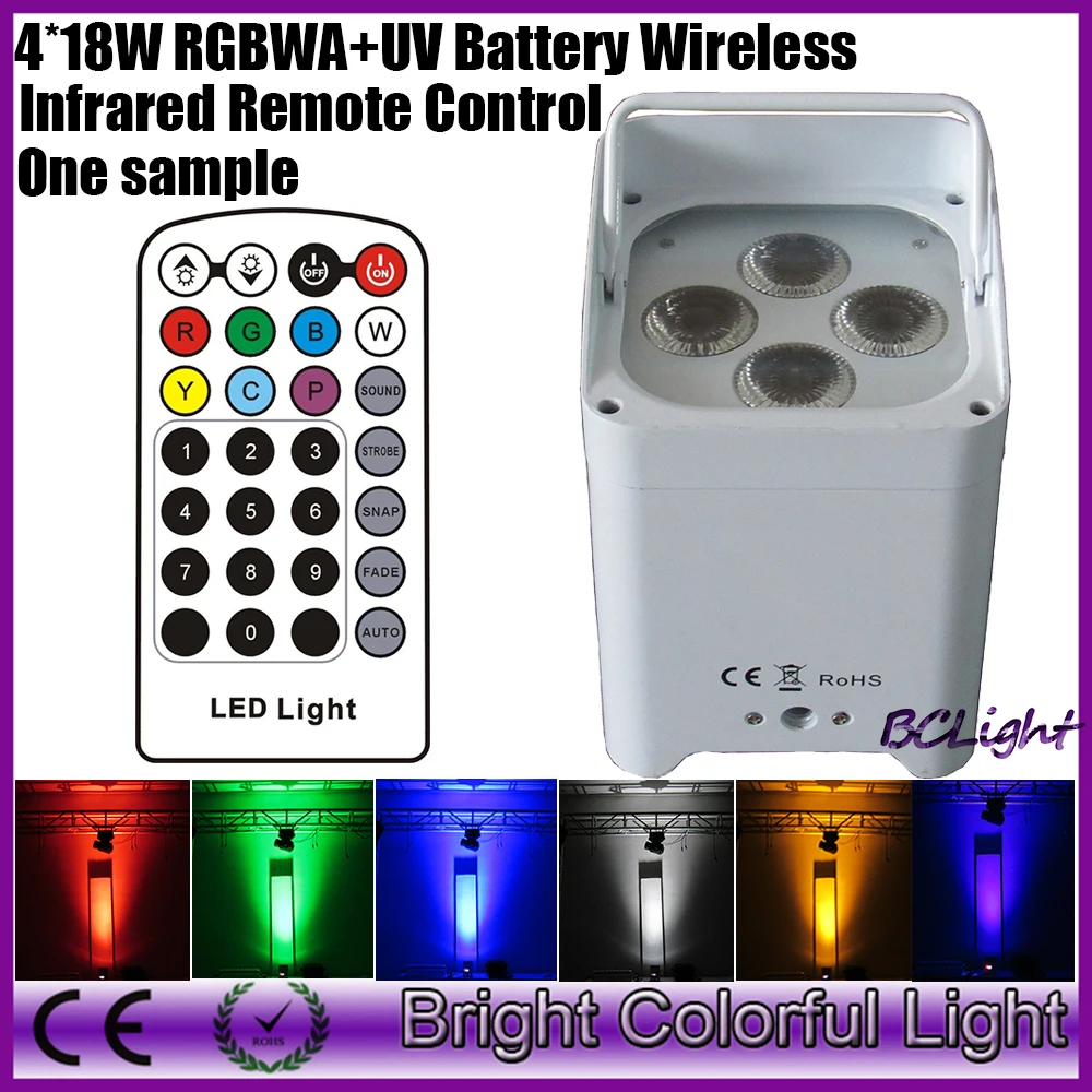 Фото Лидер продаж 2016 RGBWA UV 6 в 1 18 Вт батарея беспроводная Бесплатная алюминиевая dmx led par