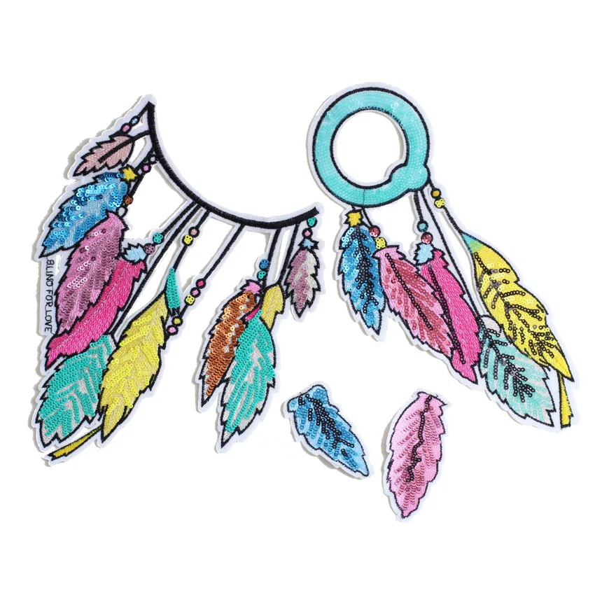 Colorful Feather Sequin Patch For Clothing Leaves Shape Embroidery Sew On Patch Garment Applique Sticker
Colorful Feather Sequin Patch For Clothing Leaves Shape Embroidery Sew On Patch Garment Applique Sticker
