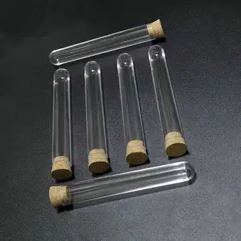 12pcs 15x100mm Clear Plastic test tubes with cork stopper for school experiments and tests
12pcs 15x100mm Clear Plastic test tubes with cork stopper for school experiments and tests