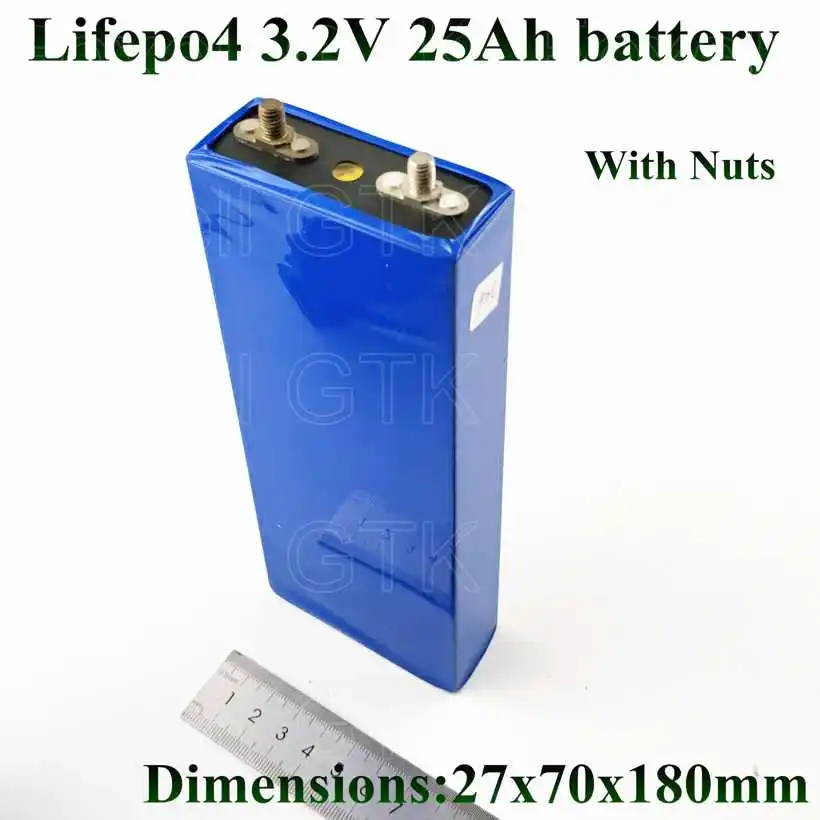 4pcs lifepo4 3.2v 25Ah battery cell 3.2v 50A for pack diy battery 12.8v 25Ah 12v 20ah motor power storage metal case scooter
4pcs lifepo4 3.2v 25Ah battery cell 3.2v 50A for pack diy battery 12.8v 25Ah 12v 20ah motor power storage metal case scooter