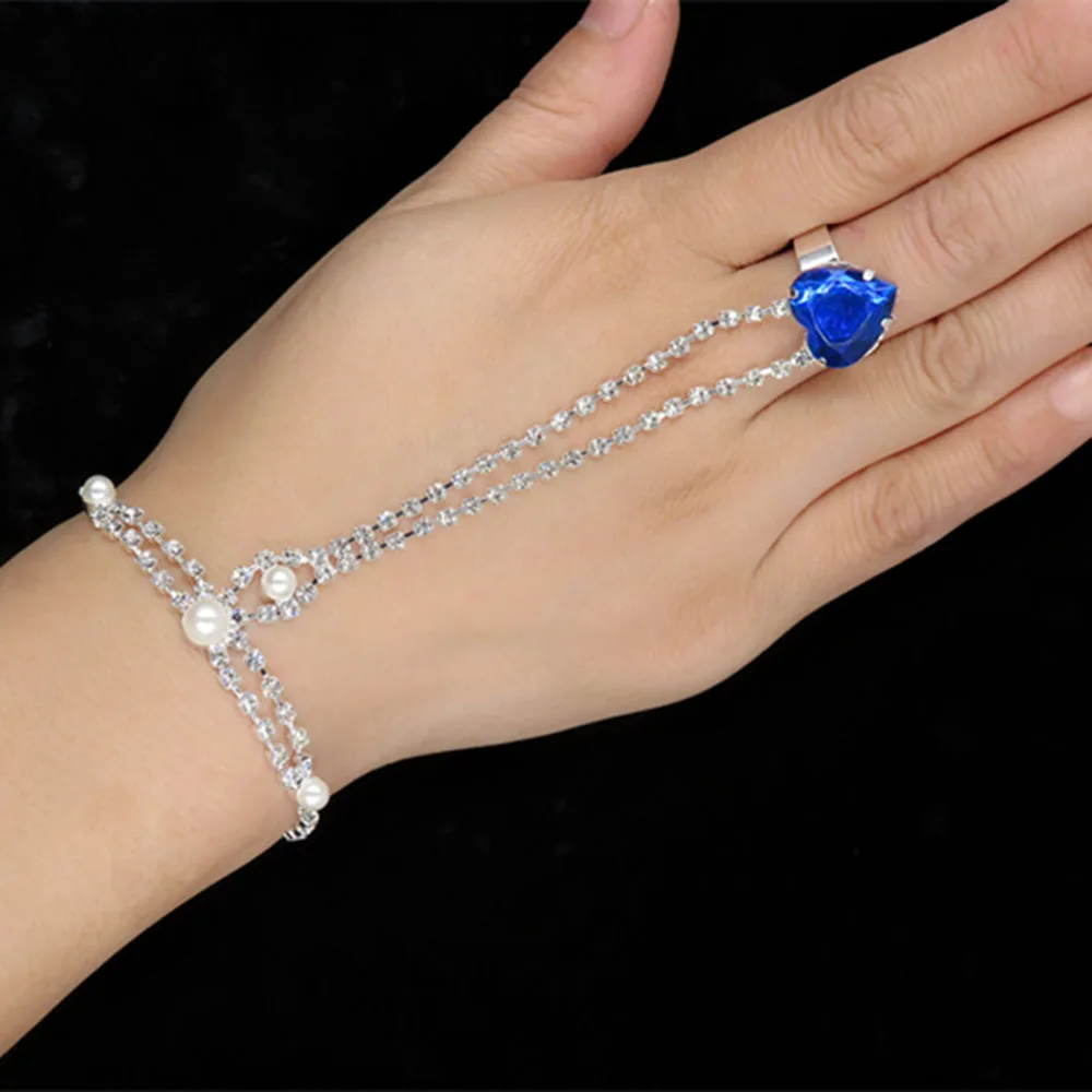 MQUPIN 2PCS Crystal Bangles Sexy Women Girl Rhinestone Bracelet Wrist link to Finger With Blue Imitation Gemstone
MQUPIN 2PCS Crystal Bangles Sexy Women Girl Rhinestone Bracelet Wrist link to Finger With Blue Imitation Gemstone