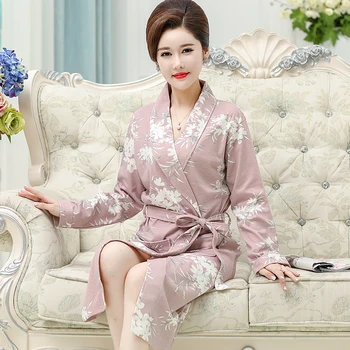 Woman's robe Cotton Long sleeve robe middle aged Women sleep robes Plus size 3XL
Woman's robe Cotton Long sleeve robe middle aged Women sleep robes Plus size 3XL