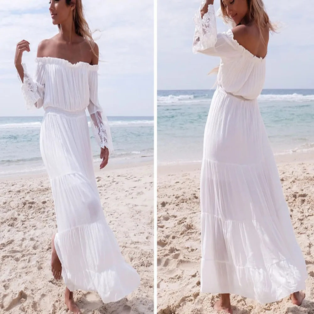 Cover Up Beach Women's Lace Panel Off-Shoulder Dress Beach Dress WomanSwimsuit Cover Up Plus SizeVestido Playa #C
Cover Up Beach Women's Lace Panel Off-Shoulder Dress Beach Dress WomanSwimsuit Cover Up Plus SizeVestido Playa #C
