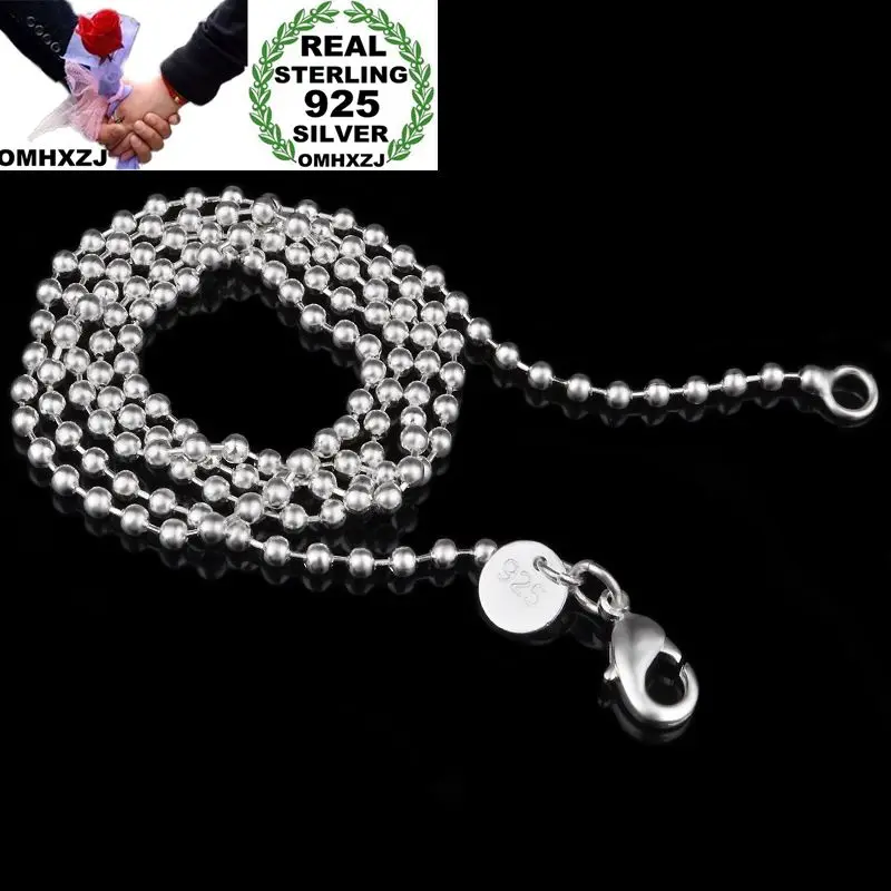 OMHXZJ Wholesale Personality Fashion OL Woman Girl Party Gift Silver Round Beads Chain 925 Sterling Silver Chain Necklace NC190
OMHXZJ Wholesale Personality Fashion OL Woman Girl Party Gift Silver Round Beads Chain 925 Sterling Silver Chain Necklace NC190