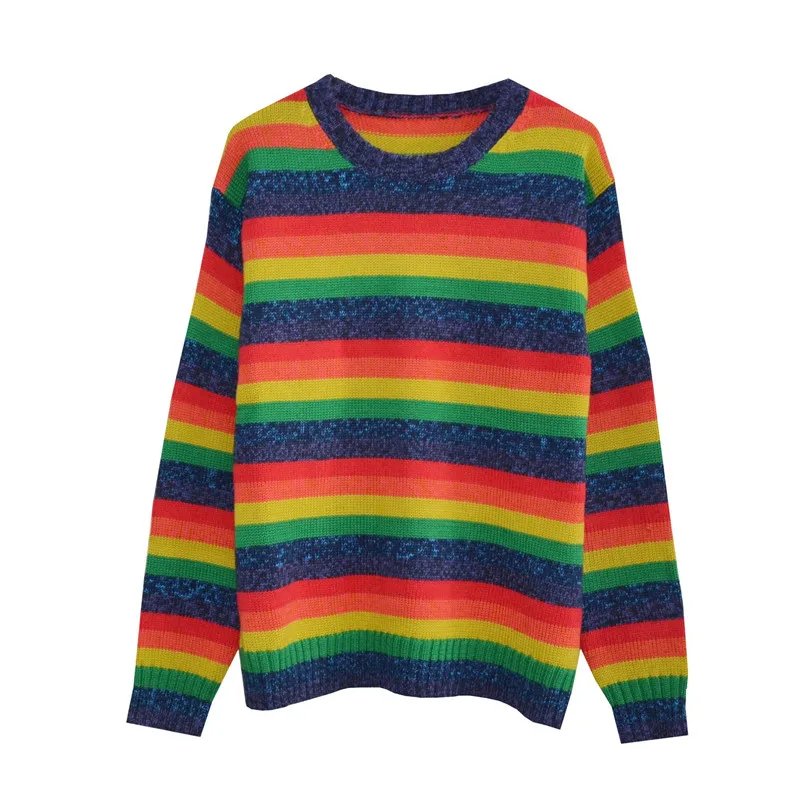 Luxury Designer Brand Knitted Sweater for Women Rainbow Stripeed Loose Wool Knitted Pullovers Sweater
Luxury Designer Brand Knitted Sweater for Women Rainbow Stripeed Loose Wool Knitted Pullovers Sweater