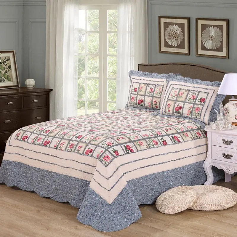 CHAUSUB 100% Cotton Patchwork Quilt Set 3pcs King Size Quilts Quilted Bedspread Bed Cover Sheets Pillowcase Coverlet Set Blanket
CHAUSUB 100% Cotton Patchwork Quilt Set 3pcs King Size Quilts Quilted Bedspread Bed Cover Sheets Pillowcase Coverlet Set Blanket