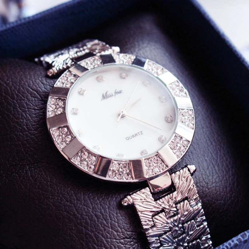Starry Women Watches with Rhinestones Silver Alloy Band Waterproof Shockproof Female Wristwatches Bracelet Quartz Watch Relogio (12)