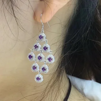 Fidelity natural 3mm purple crystal drop earrings s925 sterling silver fashion fine jewelry for women party Natural Amethyst
Fidelity natural 3mm purple crystal drop earrings s925 sterling silver fashion fine jewelry for women party Natural Amethyst