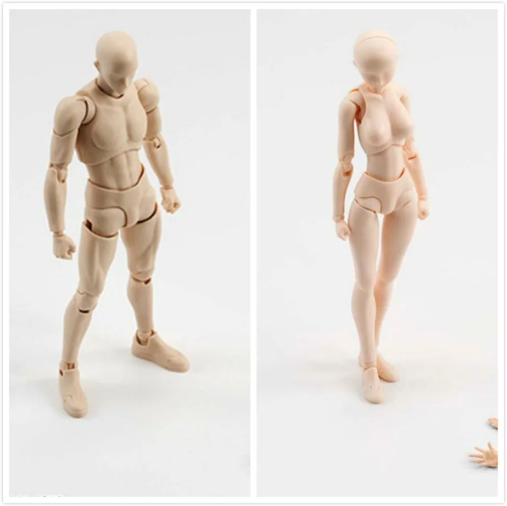 

Anime SHFiguarts 14cm BODY KUN / CHAN DX SET Ver. PVC Action Figure Collectible Drawing Figures For Artists Model Toy