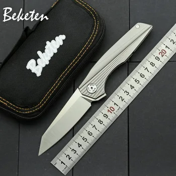 BEKETEN Parallel lines Flipper folding knife D2 Blade ball bearing Titanium handle Outdoor hunting tactical pocket knives tools
BEKETEN Parallel lines Flipper folding knife D2 Blade ball bearing Titanium handle Outdoor hunting tactical pocket knives tools