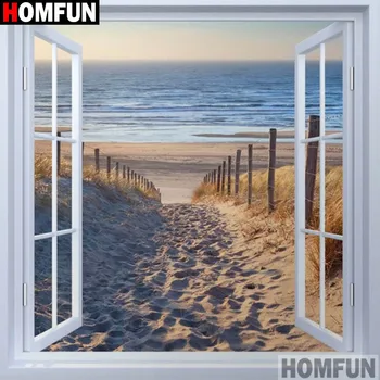 HOMFUN Full Square/Round Drill 5D DIY Diamond Painting "Window beach" 3D Embroidery Cross Stitch 5D Home Decor Gift A17114
HOMFUN Full Square/Round Drill 5D DIY Diamond Painting "Window beach" 3D Embroidery Cross Stitch 5D Home Decor Gift A17114
