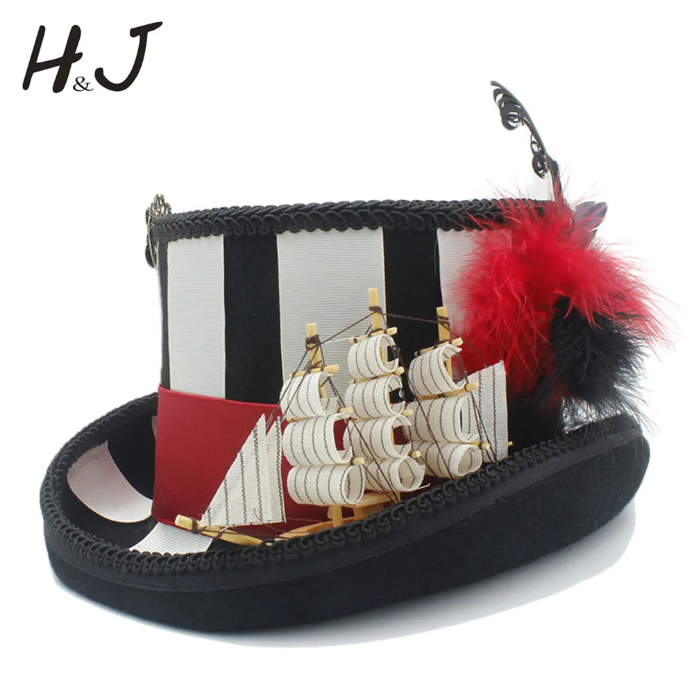 15cm(5.89inch) Black Womem Steampunk Hat DIY Top Hat With Sailboat Traditional For Lady Wool Fedoras Hat
15cm(5.89inch) Black Womem Steampunk Hat DIY Top Hat With Sailboat Traditional For Lady Wool Fedoras Hat