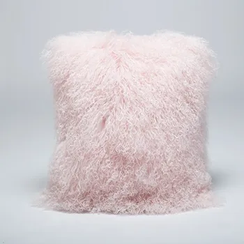 Single side pink color natural Mongolian sheep fur decorative sofa pillow with core, Curly Tibet sheep skin fur pillow cushion
Single side pink color natural Mongolian sheep fur decorative sofa pillow with core, Curly Tibet sheep skin fur pillow cushion