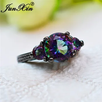 JUNXIN Mystic Fire Crystal Stone Rings For Women Men Black Gold Ring Round Rainbow Zircon Wedding Bands Engagement Ring Jewelry
JUNXIN Mystic Fire Crystal Stone Rings For Women Men Black Gold Ring Round Rainbow Zircon Wedding Bands Engagement Ring Jewelry