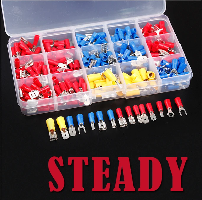 280Pcs Assorted Insulated Spade Crimp Terminal Electrical Wire Connector Set Red Blue Yellow
280Pcs Assorted Insulated Spade Crimp Terminal Electrical Wire Connector Set Red Blue Yellow