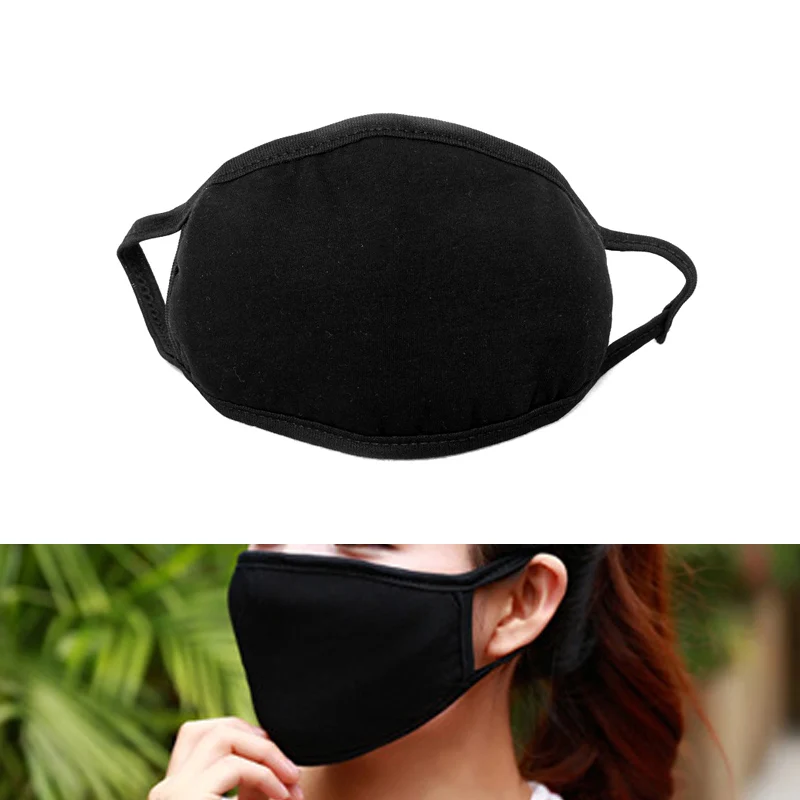 Маска для рта хлопковая Милая маска PM2.5 с защитой от дымки черный фильтр носа