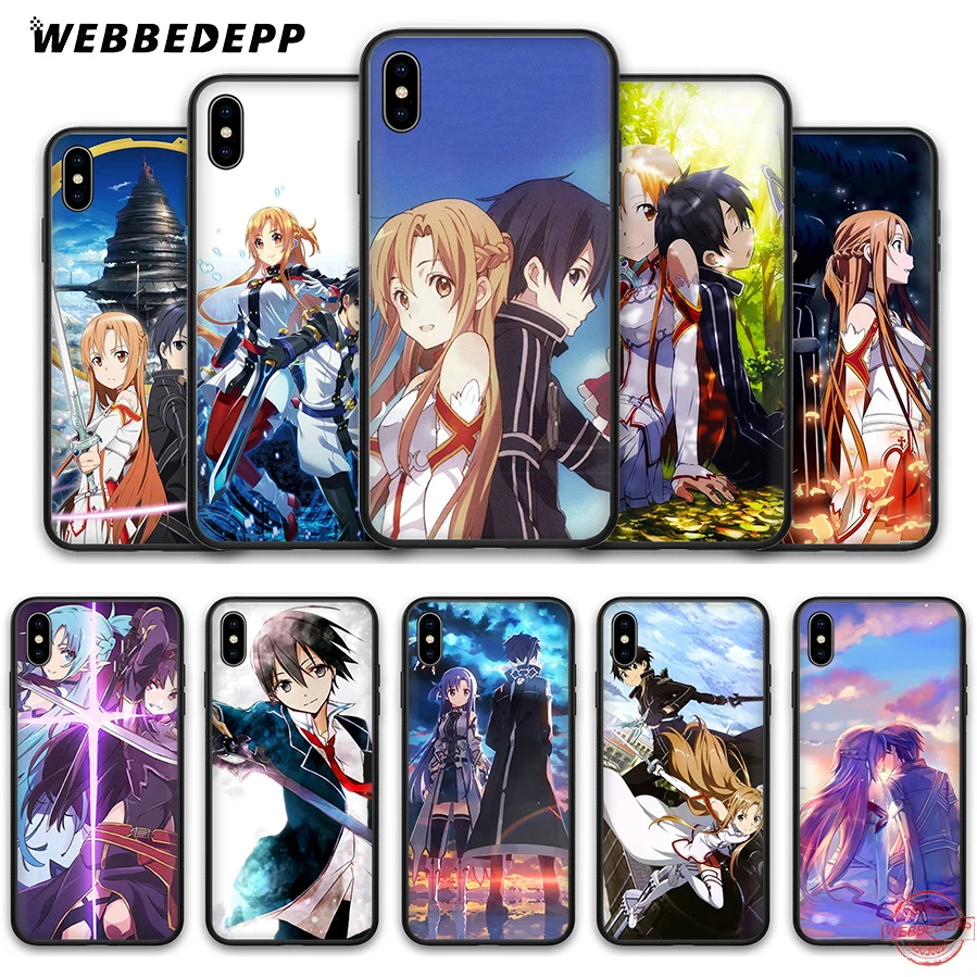 WEBBEDEPP Sword Art Online SAO Anime Soft Silicone Case for iPhone 8 7 6S 6 Plus 11 Pro XS Max XR X 5 5S SE Back Shell | Мобильные