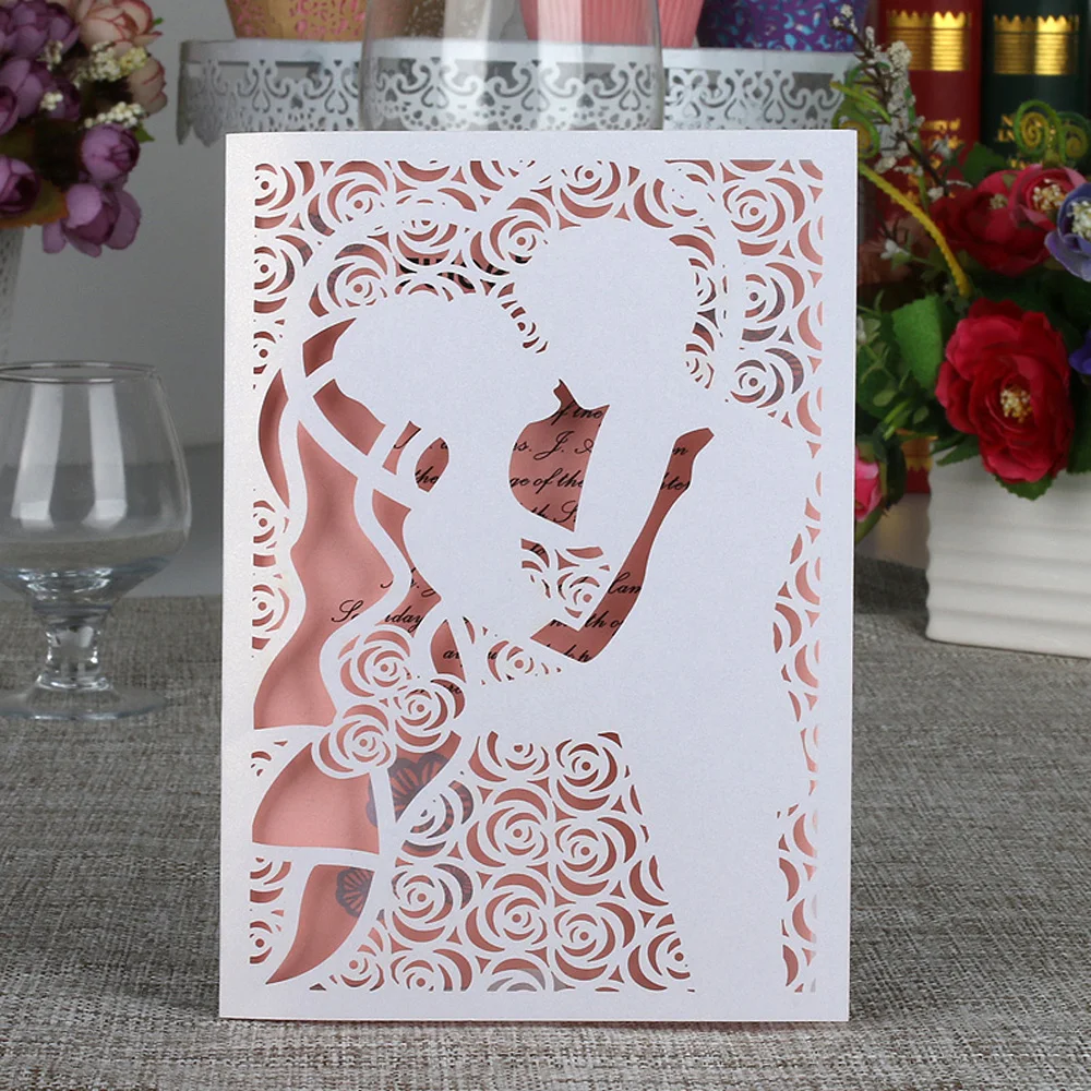 10pcs Bride Groom Kiss Carved Pattern Wedding Invitation Card Laser Cut Card Kit with Inner Sheet Envelope Wedding Supply
10pcs Bride Groom Kiss Carved Pattern Wedding Invitation Card Laser Cut Card Kit with Inner Sheet Envelope Wedding Supply