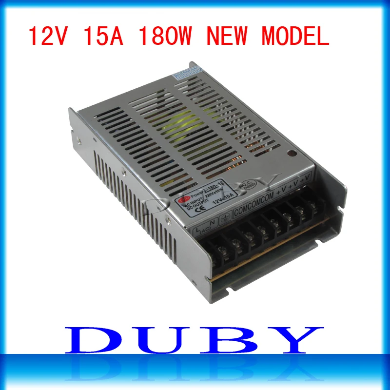 

2pcs/lot 12V 15A 180W Switching power supply Driver For LED Light Strip Display AC100-240V Factory Supplier free shipping