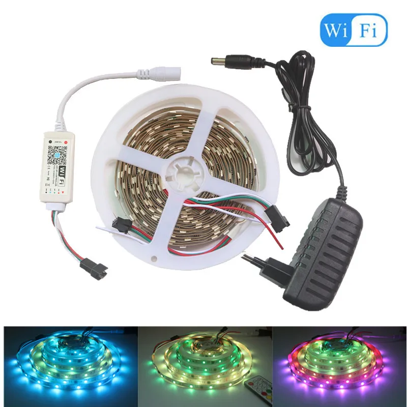 Led Strip Light WS2811 1903 Smart IC SMD 5050 30Leds/m DC12V IP30 Waterproof RGB Lights With Power Supply+Smart WiFi Controller
Led Strip Light WS2811 1903 Smart IC SMD 5050 30Leds/m DC12V IP30 Waterproof RGB Lights With Power Supply+Smart WiFi Controller