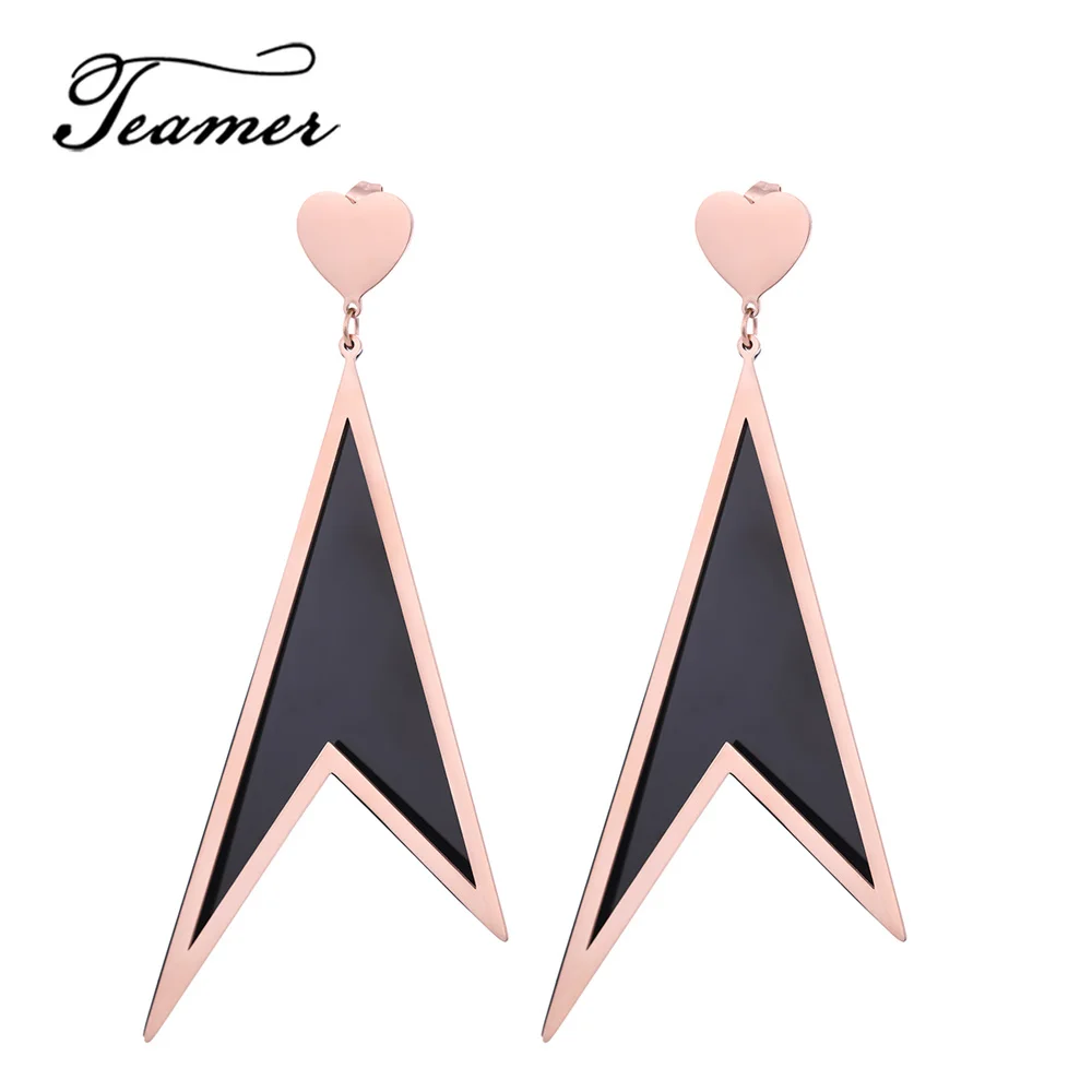 Teamer Hiphop Party Jewelry Earrings Black Geomertic Stainless Steel Earrings for Women Heart Swallowtail Personality Brincos
Teamer Hiphop Party Jewelry Earrings Black Geomertic Stainless Steel Earrings for Women Heart Swallowtail Personality Brincos