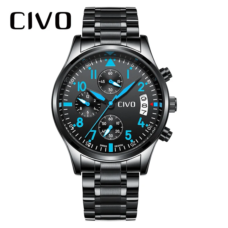 CIVO Fashion Watch Mens Casual Date Calendar Business Sports Quartz Watch Waterproof Chronograph Watch Relogio Masculino
CIVO Fashion Watch Mens Casual Date Calendar Business Sports Quartz Watch Waterproof Chronograph Watch Relogio Masculino
