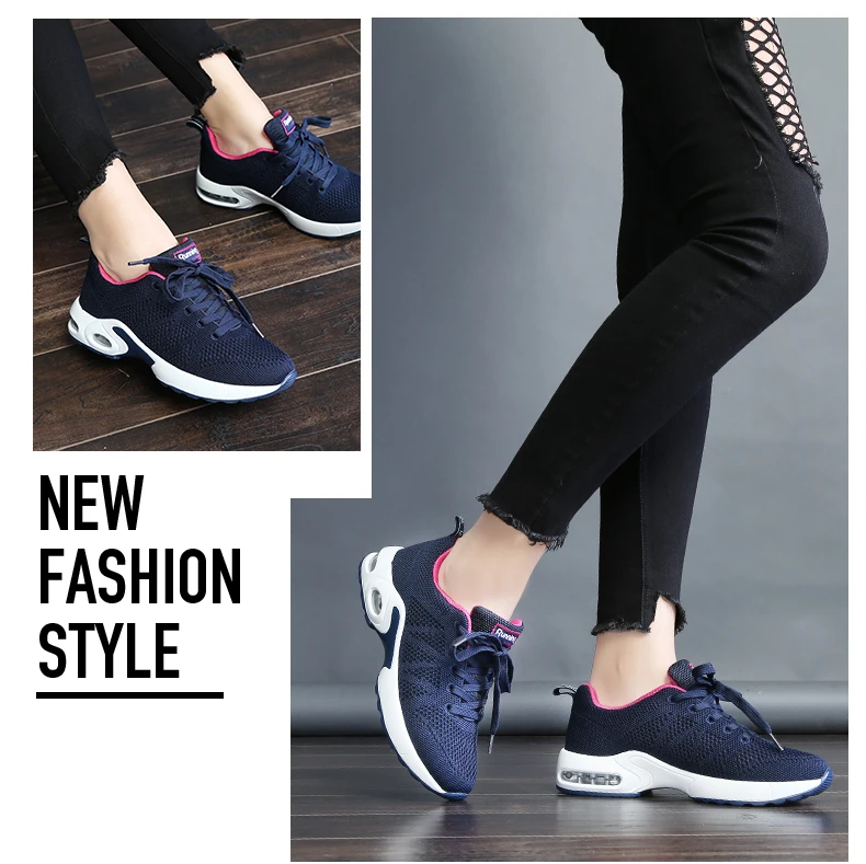 2018 Summer Sneakers For Women Breathable Mesh Running Shoes Damping Sport Shoes Woman Outdoor Jogging Blue Walking Shoes A22 17