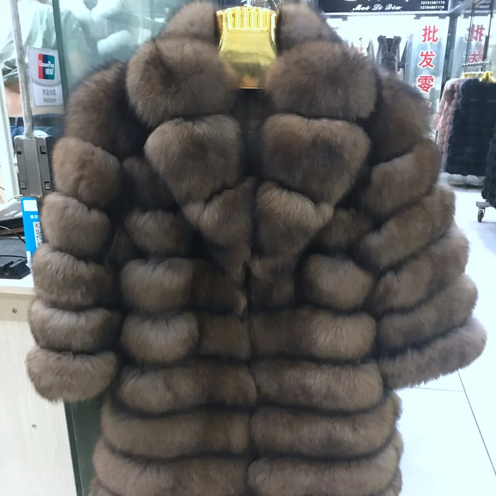 Suit collar Winter Real Fox Fur Coat Thick Warm Imitation Sables Women's Light Brown Long Jacket The fox fur Coat
Suit collar Winter Real Fox Fur Coat Thick Warm Imitation Sables Women's Light Brown Long Jacket The fox fur Coat