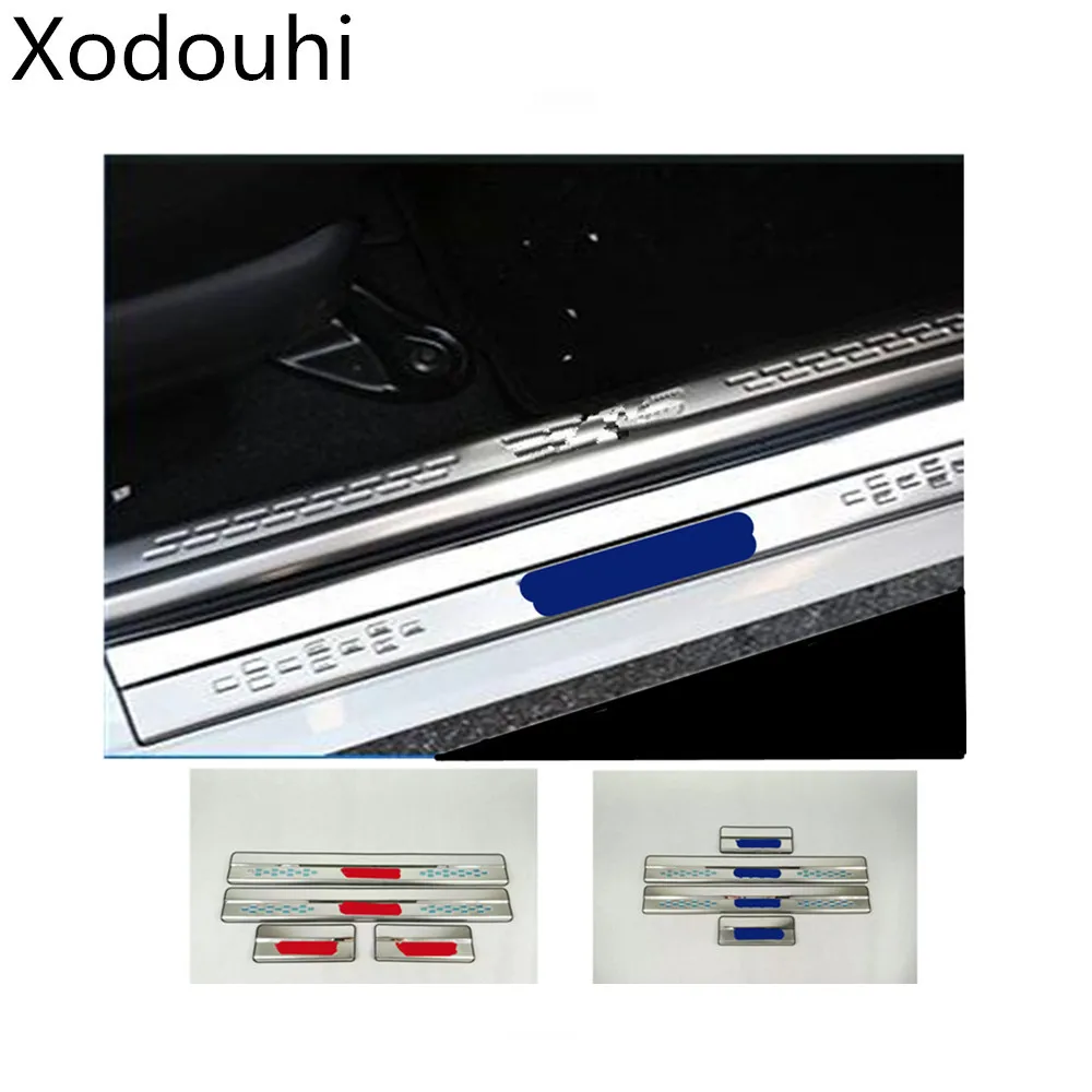 car styling cover pedal door sill scuff plate external threshold 4pcs For Toyota Vios/Yaris sedan 2017 2018 2019 | Автомобили и